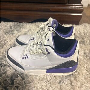 Jordan White Purple Black Retro Sneakers